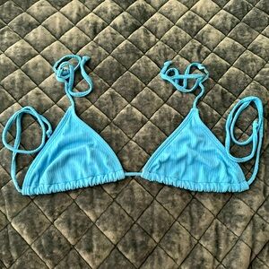 Blue triangle bathing suit top